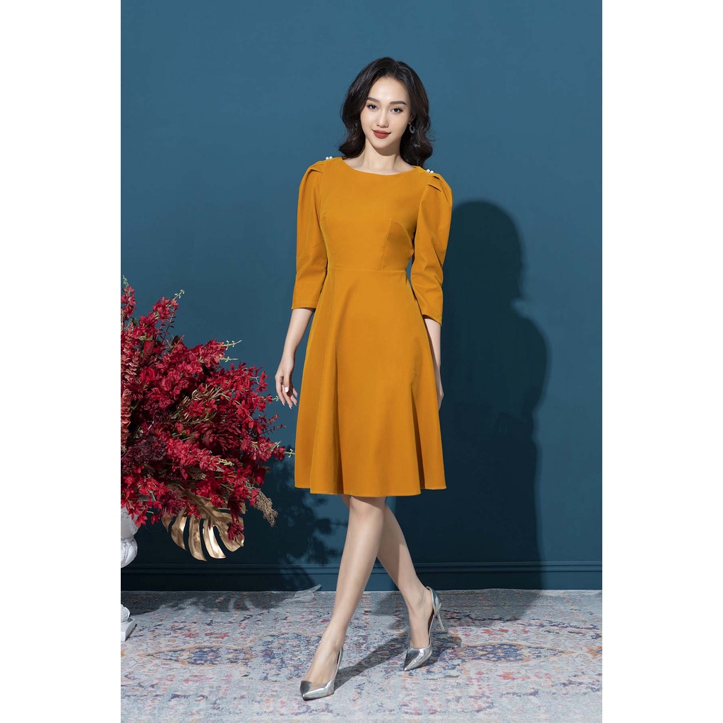 Váy đầm nhung xòe công sở mềm mịn, không sần, màu sắc dễ phối đồ, sành điệu (không kèm đai). Đầm nữ Chiffon | BigBuy360 - bigbuy360.vn