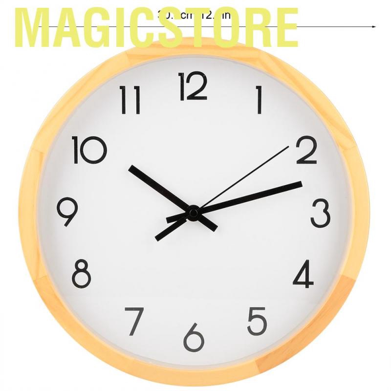 Magicstore Simple Silent Solid Wood Wall Big Watch Hanging Clock Home Office Bedroom