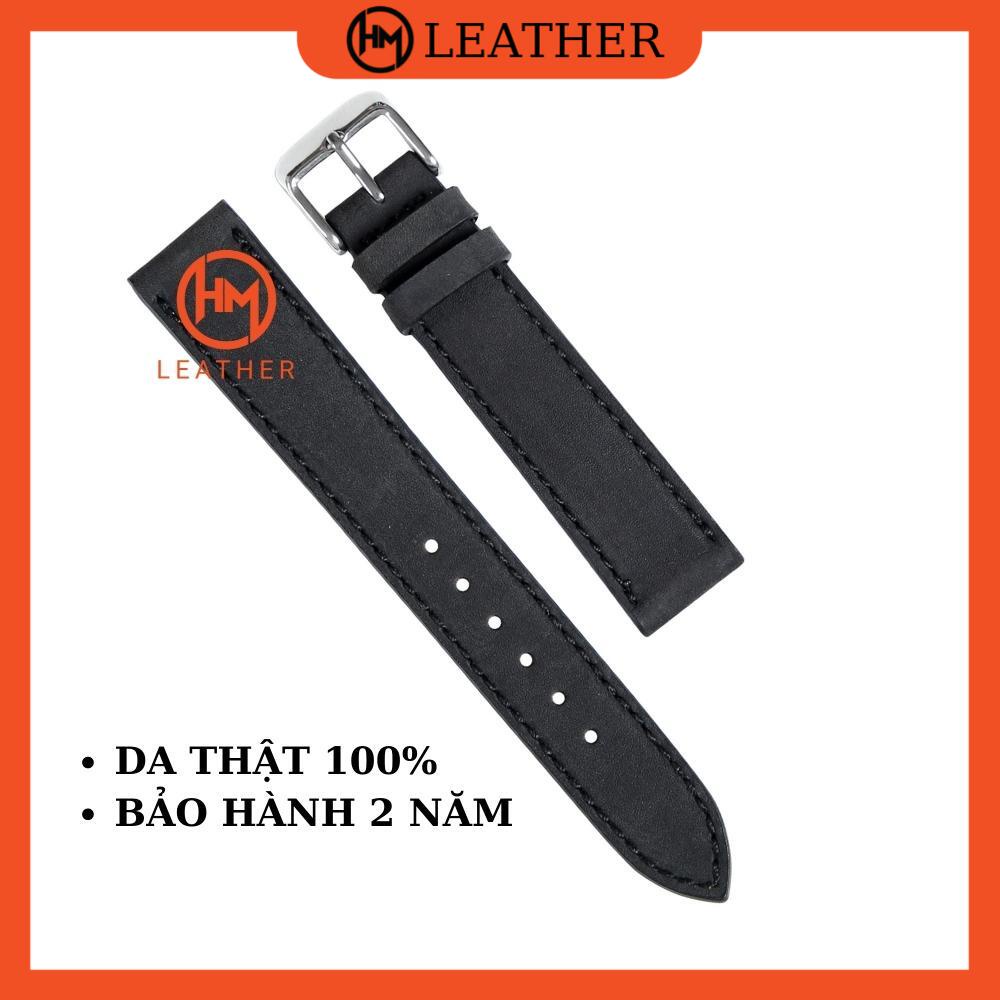 Dây đồng hồ 22mm da bò sáp - Đủ size 12/14/16/18/20/22/24 - Thương hiệu uy tín Hima Leather - SAP
