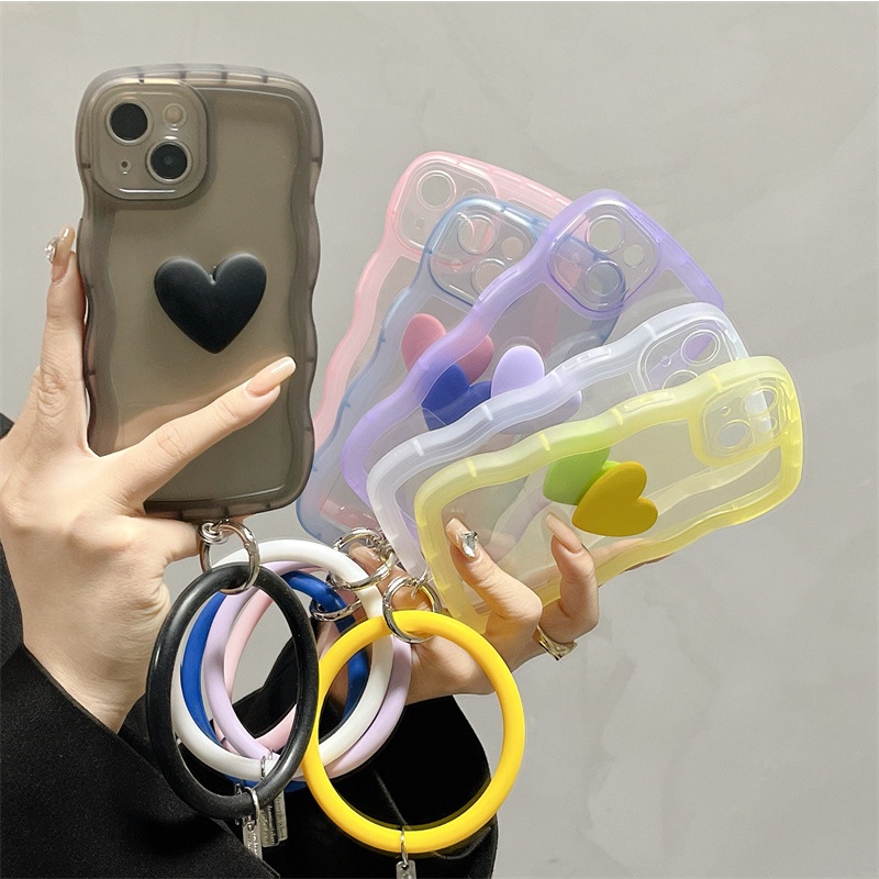 Ốp Điện Thoại Mềm Trong Suốt Màu Kẹo In Họa Tiết Có Dây Đeo Cho Iphone 7 8 SE 2020 7P 8P X Xs XR Xs max 11 12 13 Pro 11 12 13 Pro max