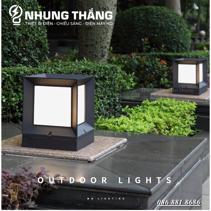 Đèn Sân Vườn Ngoài Trời LT-049 - Trụ Cổng Cột Đèn Hàng Rào Mái Hiên Chống Nước Cao Cấp Decor Vintage - Size 15cm