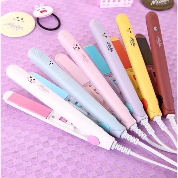 Máy uốn tóc mini giá rẻ, máy dập xù mini màu nhiều sắc hoạ tiết đáng yêu