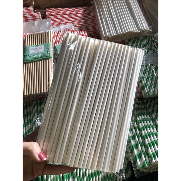 Túi 100 ống hút giấy F6
