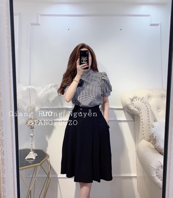 Chân váy xoáy xếp ly CVS012193