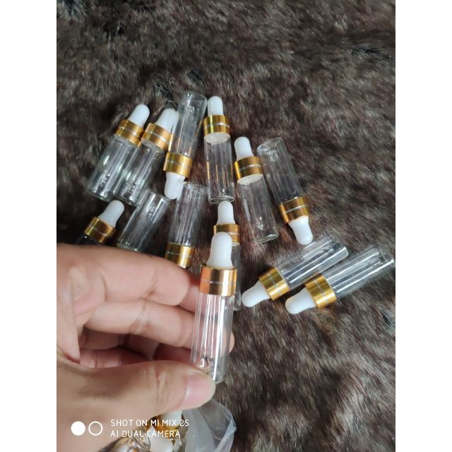 Lọ Thủy Tinh 5ml Thân Cao Nâu Hoặc Trắng Bóp Giọt Ống Thủy Tinh Cực Yêu