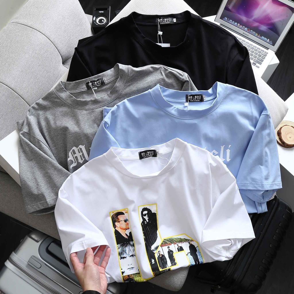 bigsize &lt; 120kg Áo thun/ áo phông nam tay ngắn cổ tròn bigsize - số U2 &amp; 71