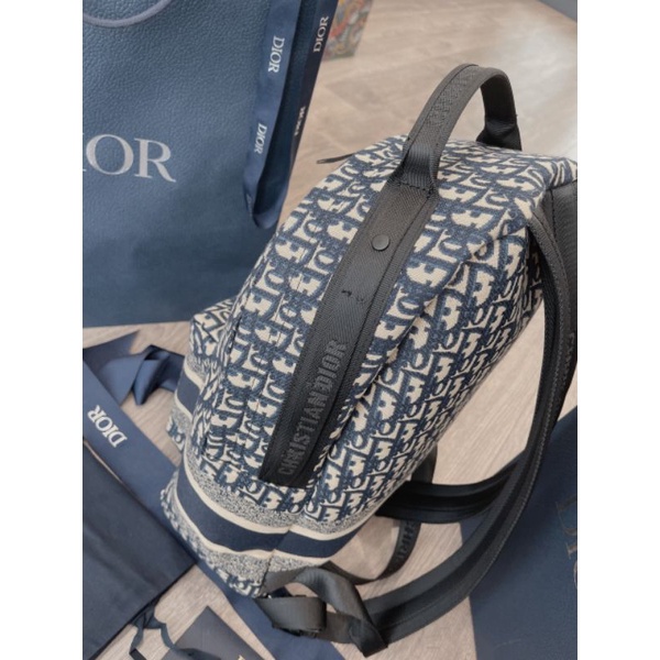__Dior Backpack Blue Dior Oblique