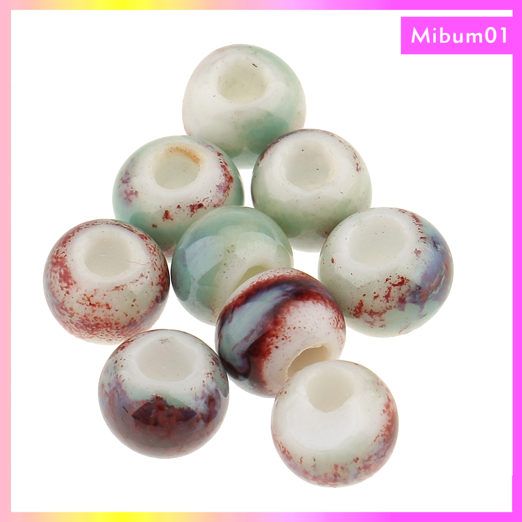 Set 100 hạt gốm tròn 6mm dùng làm trang sức thủ công độc đáo