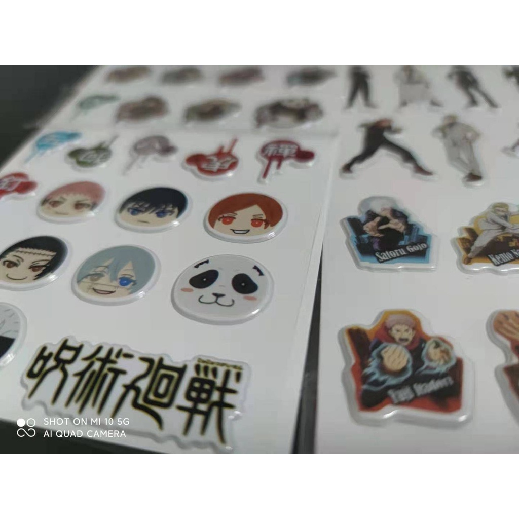 Miếng Sticker Dán Điện Thoại Sổ Tay Xinh Xắn 2 Sheets/set Anime Jujutsu Kaisen 3D Bubble cotton stickers Kids DIY scrapbook decoration toy gift Itadori Yuuji Gojou Satoru Fushiguro Megumi Kugisaki Nobara