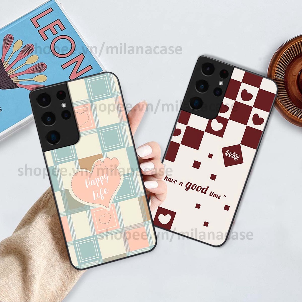 Ốp Samsung S21 Ultra caro họa tiết nhiều màu sắc siêu đẹp thời trang cá tính