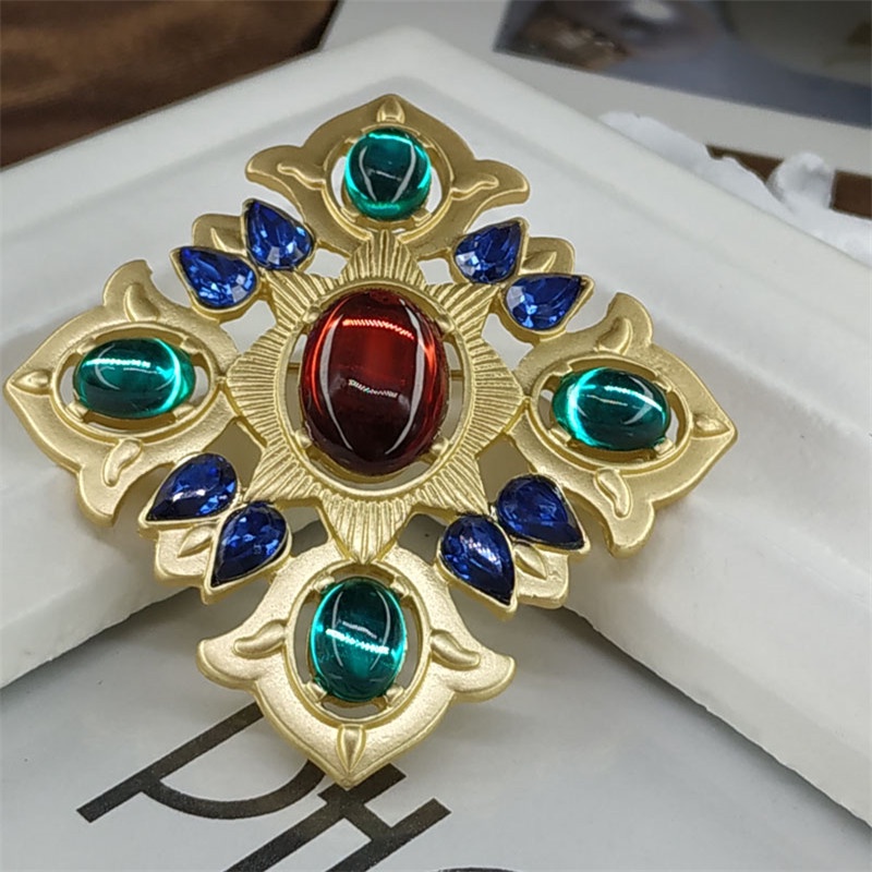 Ghim Cài Áo Đính Đá Phong Cách Retro Dành Cho Nữ