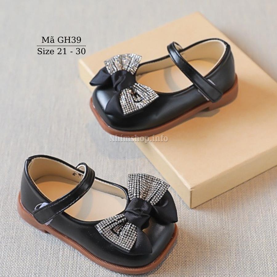 Giày búp bê bé gái 1 2 3 4 5 tuổi màu đen mang êm nhẹ phong cách Vintage cho bé đi học đi chơi mặc áo dài siêu xinh GH39