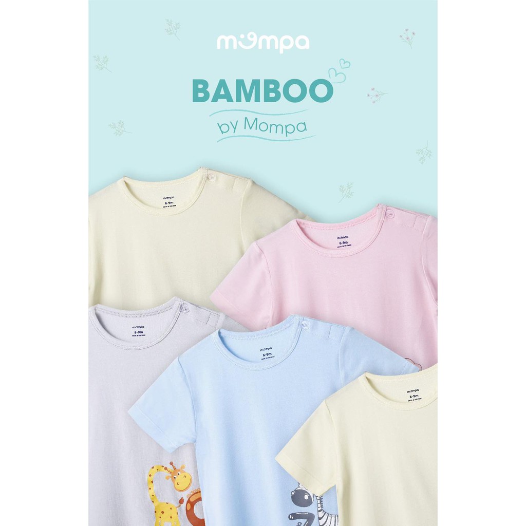 Bộ QA cộc tay Bamboo Mompa cho bé 1 đến 5 tuổi hình con hươu dễ thương