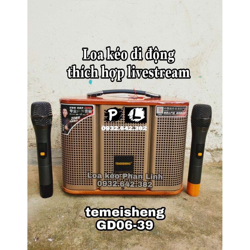 Loa kéo di động Temeisheng GD06-39 vừa karaoke vừa Livestream ( mua 1 được 2 )