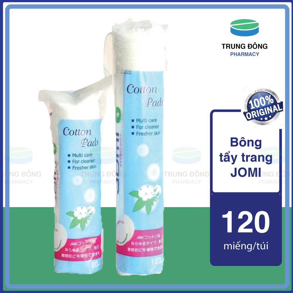 Bông tẩy trang Nhật Bản Jomi Pads 100% cotton tự nhiên siêu mềm mịn, thấm hút gấp 300% - Trung Đông PHarmacy