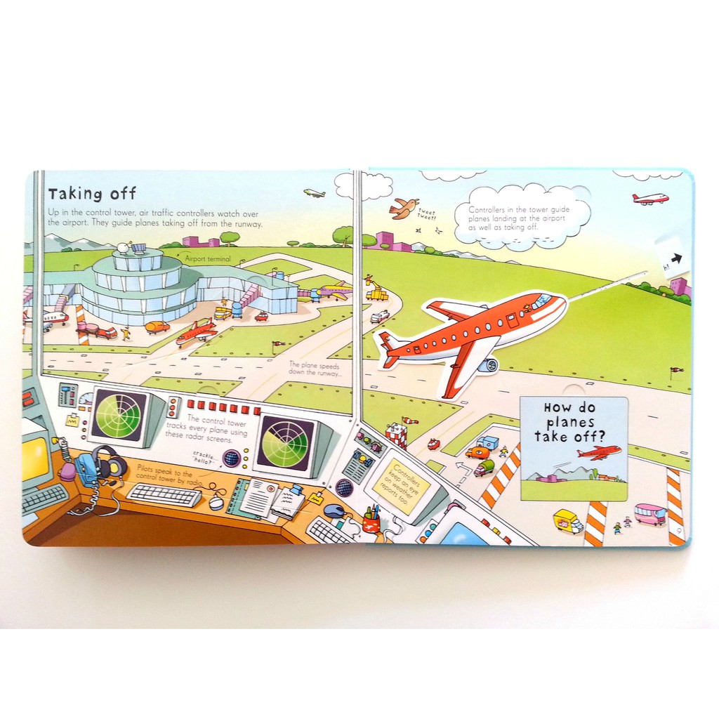 Sách Look Inside Airport Usborne lật mở khám phá sân bay cho bé từ 4 tuổi