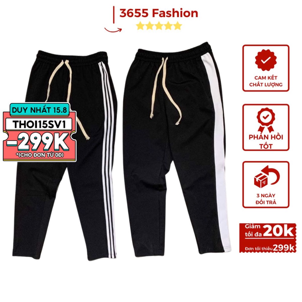 Quần jogger nam nữ thể thao, quần ống suông 3 sọc 1 sọc chất dày dặn, vải cao cấp Joger không xù không nhăn