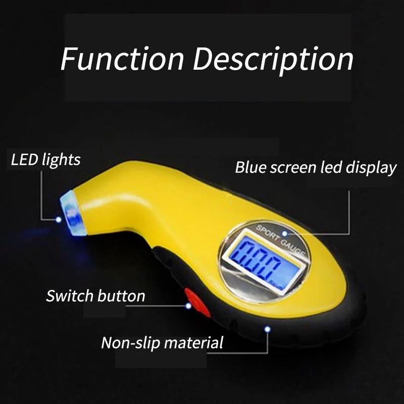 Thiết Bị Kiểm Tra Áp Suất Lốp Xe Kỹ Thuật Số Mini Không Dây Có Đèn LED
