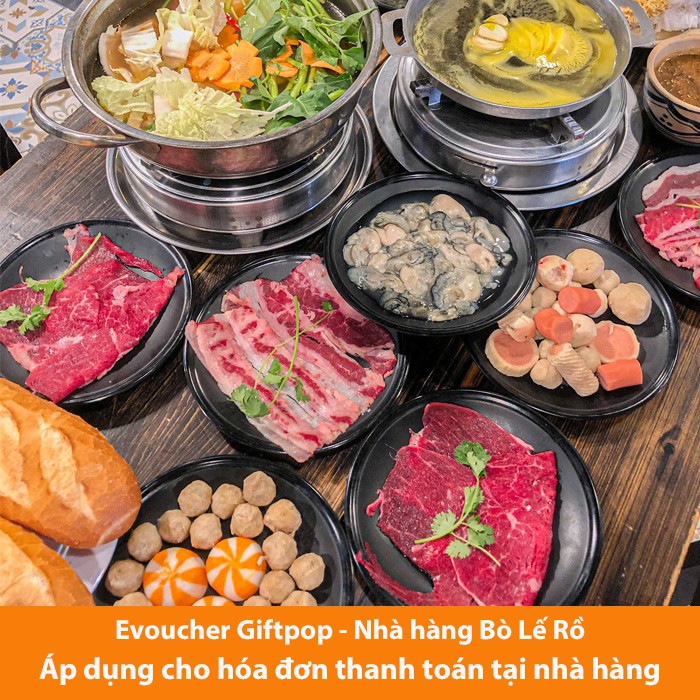 Hồ Chí Minh [Evoucher] Phiếu quà tặng trị giá 200.000 VNĐ áp dụng nhà hàng BÒ LẾ RỒ