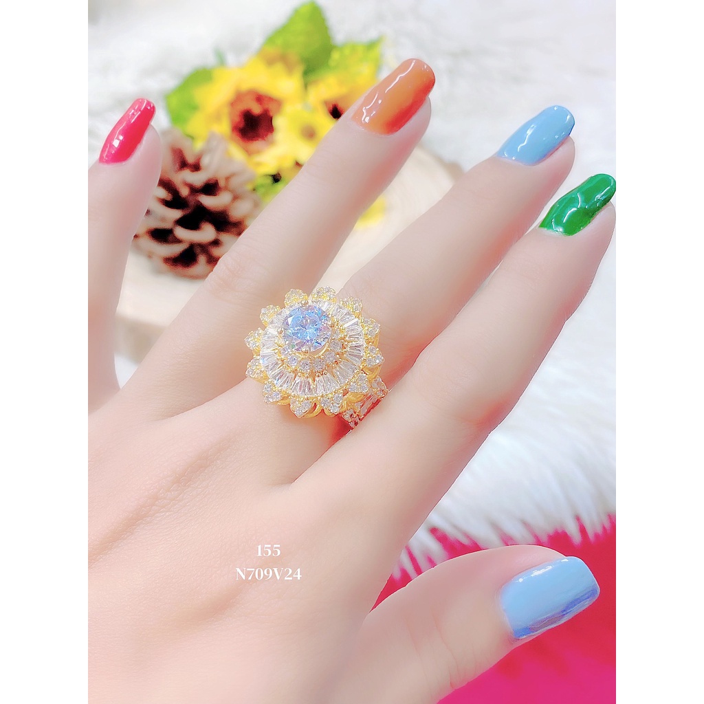 UHA - Nhẫn nữ đính xoàn N709 mạ vàng 18k - vàng trắng cao cấp (giá tốt nhất)
