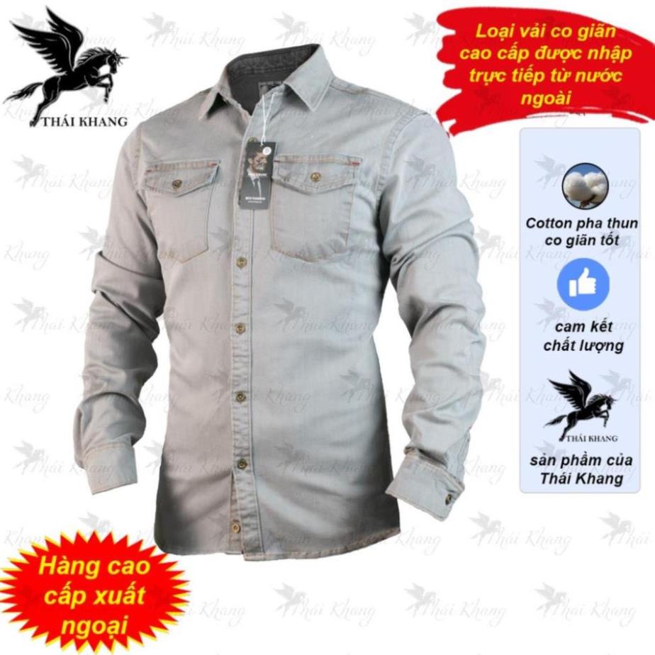 Áo sơ mi nam denim vải jean dày mềm loại áo sơ mi jean form rộng thoải mái -K(&1 ! ⚾️