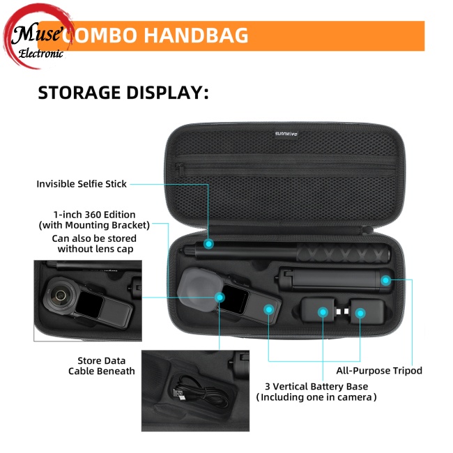 Túi Đựng Máy Ảnh Mini Cho Insta360 One Rs 1-inch Panoramic
