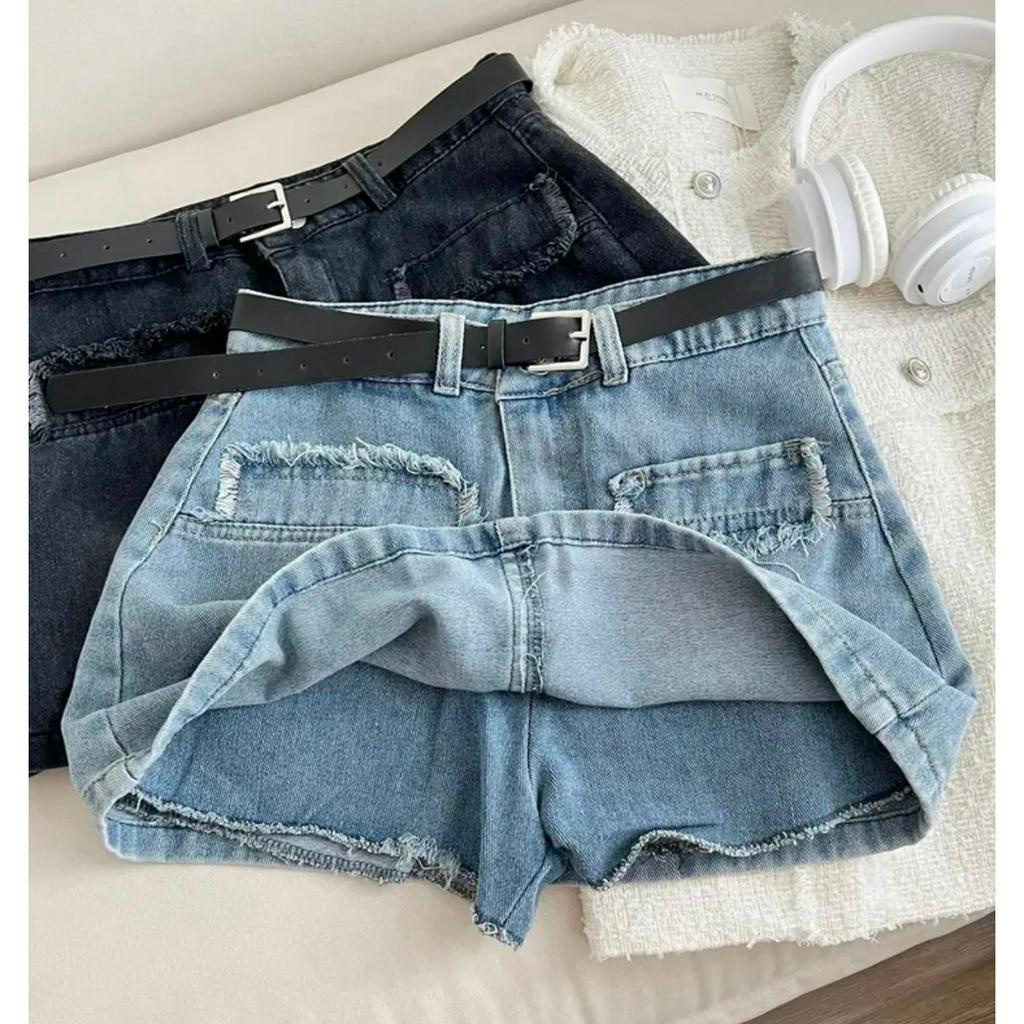 Chân Váy Jean Túi Vuông Tặng kèm Thắt lưng Dáng Ngắn CHÂN VÁY JEAN Túi vuông