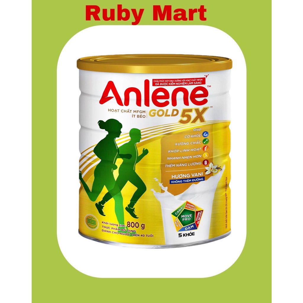 Sữa bột Anlene Gold 5X hương vani 800g