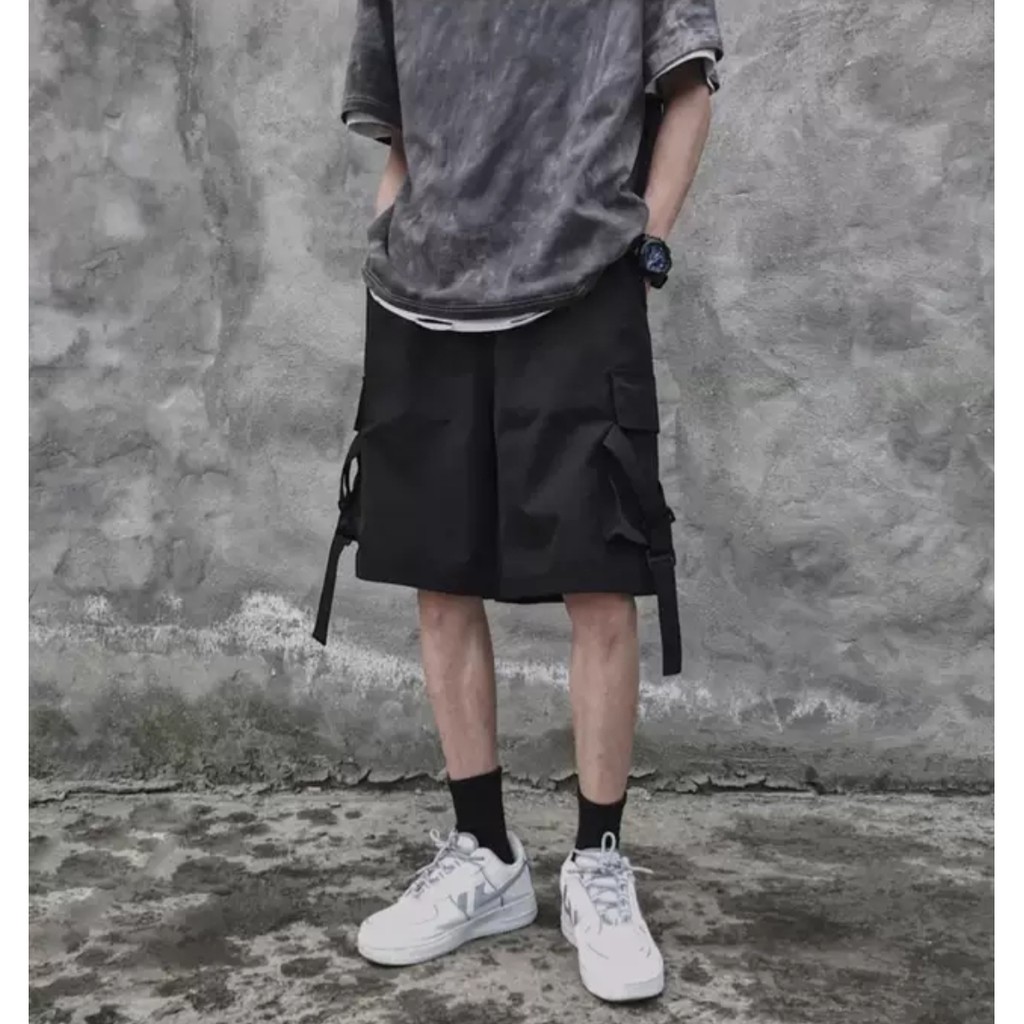 Short dù túi hộp phối dây ulzzang - ẢNH THẬT - quần sooc nam nữ
