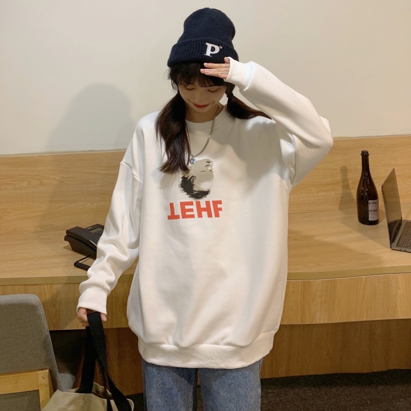 ZHELIHANGFEI Áo Thun Tay Dài Form Rộng Kiểu Dáng Thể Thao Theo Phong Cách Preppy Mỹ