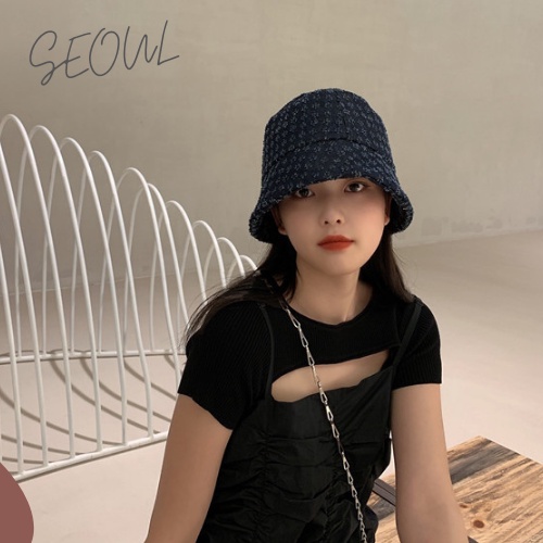 Nón bucket denim cao cấp hạo tiết chấm bi, nón vành tròn siêu nhẹ dùng cho 4 mùa hot trend 2021