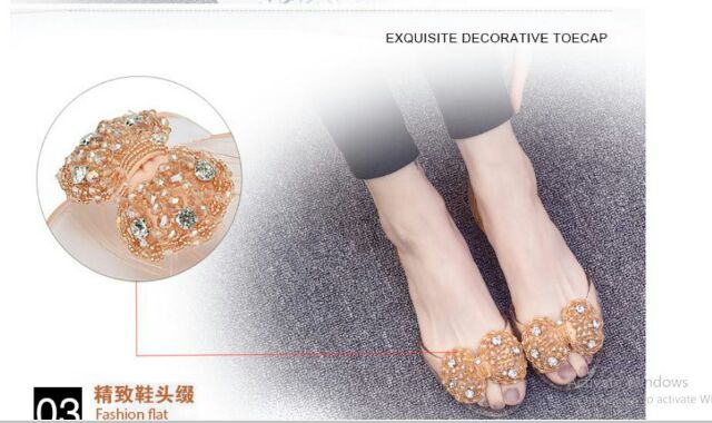 Giày nhựa đi mưa nơ đá xanh, vàng , ,