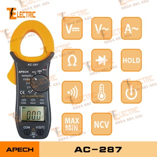 Apech ac - 287 ampe kìm đo điện đo dòng điện ac 600a apech ac 287