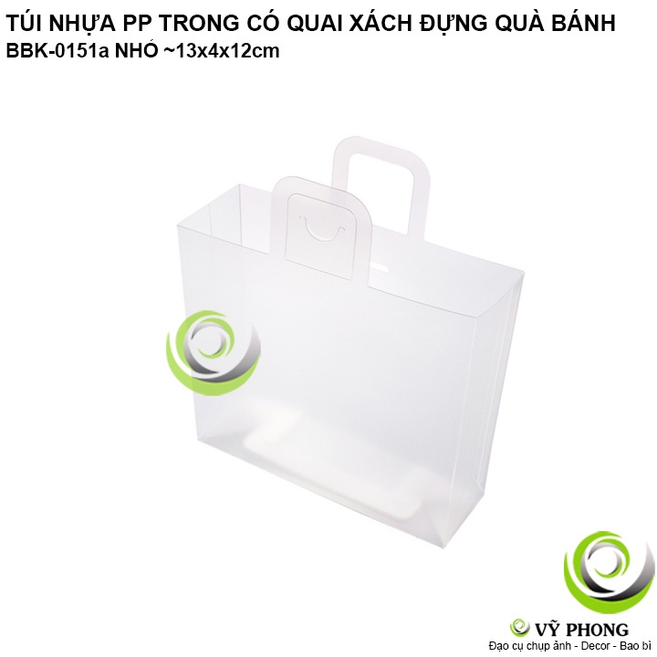TÚI XÁCH NHỰA PP TRONG SUỐT TÚI CÓ QUAI XÁCH ĐỰNG QUÀ TẶNG ĐỰNG BÁNH KẸO CÓ NÚT KHÓA GÀI QUÀ LỄ TẾT NOEL BBK-0151