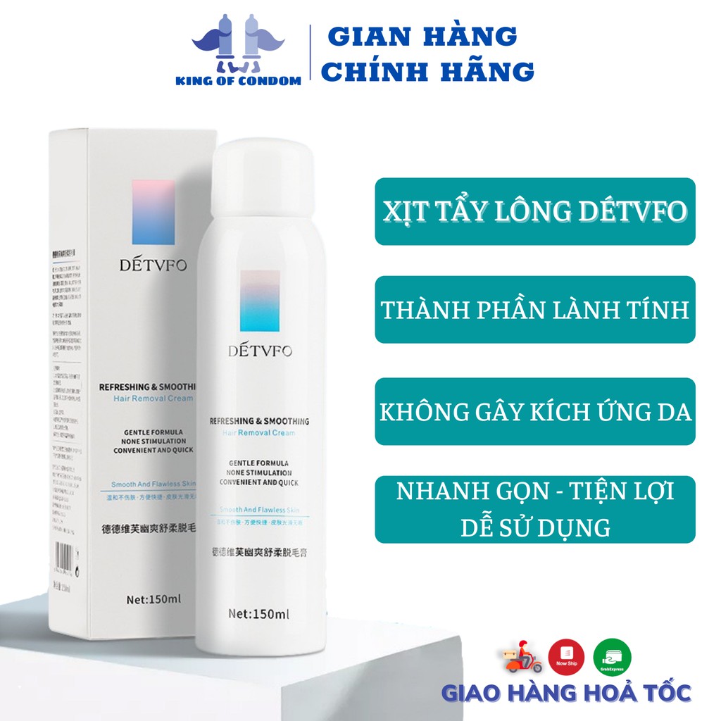 Bộ đôi Xịt tẩy lông Detfvo & Xịt chống nắng Maycreate 150ml - King Of Condom | BigBuy360 - bigbuy360.vn