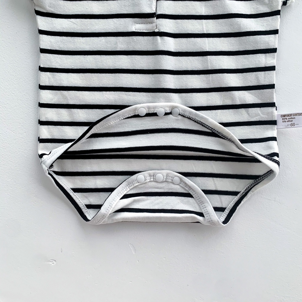 Bộ Áo Liền Quần Cổ Bẻ In Hình Mặt Cười Cho Bé Trai &amp; Gái Sơ Sinh