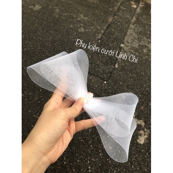 set 2 nơ cài tóc cực xinh, cài tóc cô dâu