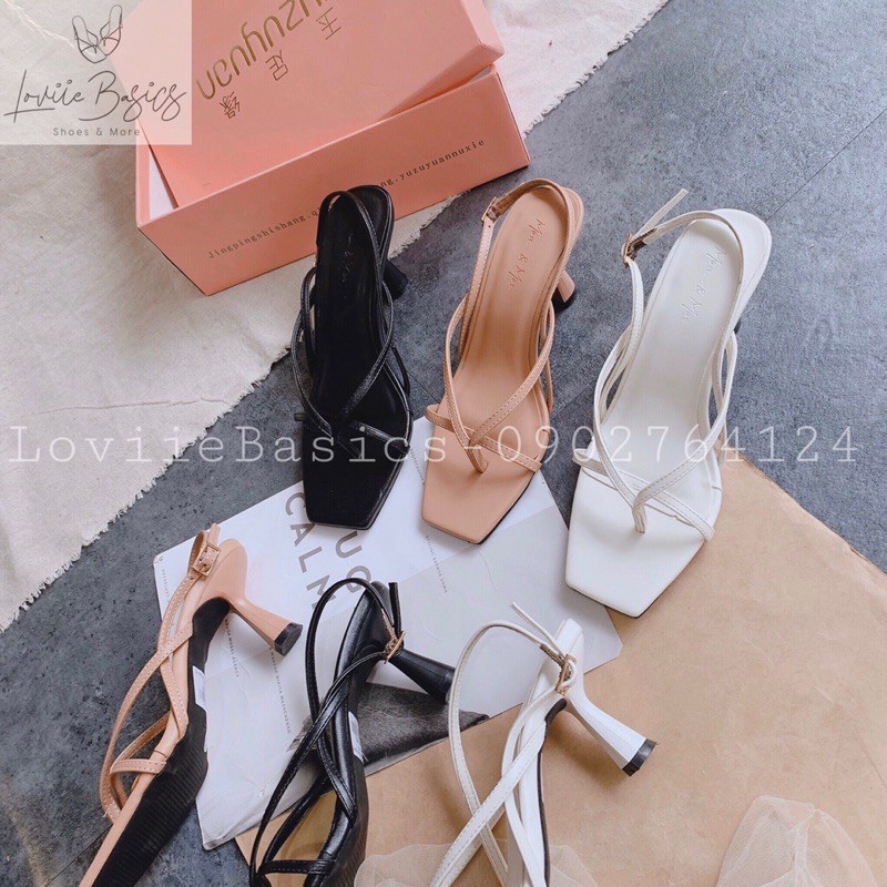 GIÀY CAO GÓT LOVIIEBASICS - SANDAL NỮ CAO GÓT ĐẾ VUÔNG 5 PHÂN DÂY MẢNH THỜI TRANG G200957