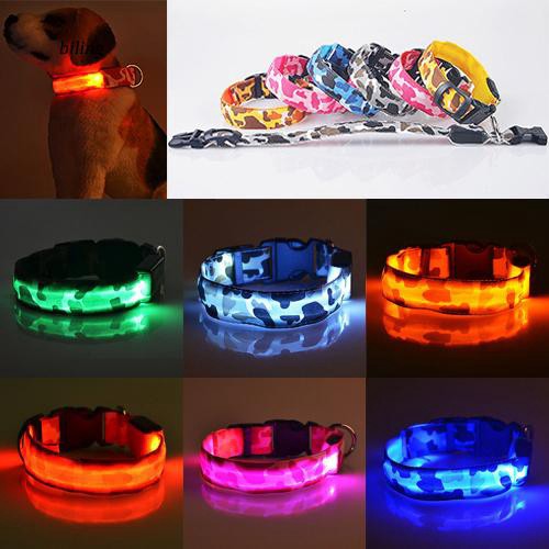 Vòng Cổ Họa Tiết Rằn Ri Có Đèn LED Phát Sáng Cho Thú Cưng