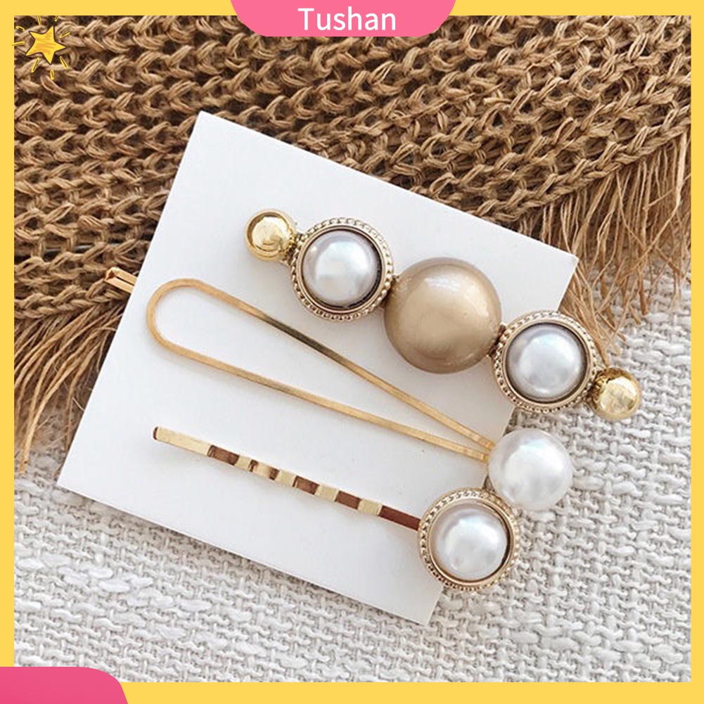 Set 3 Kẹp Tóc Nữ Đính Ngọc Trai