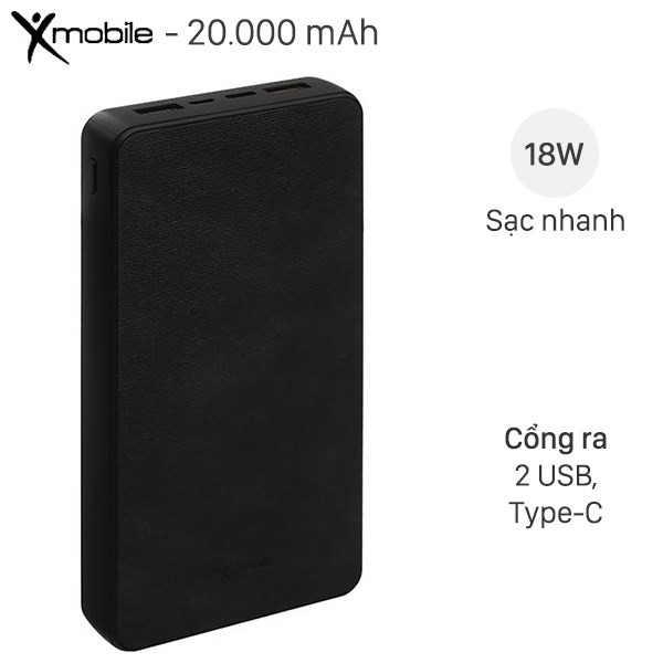 Pin sạc dự phòng Polymer 20.000 mAh Type C PD QC3.0 Xmobile PowerBox P69D ( Like New )