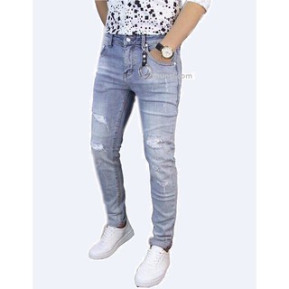 Quần Jean Rách Gối Nam Cao Cấp Quần Jean Nam Co Giãn, Quần Jean Nam Rẻ Đẹp, Quần Bò Nam 5009 - Bosi