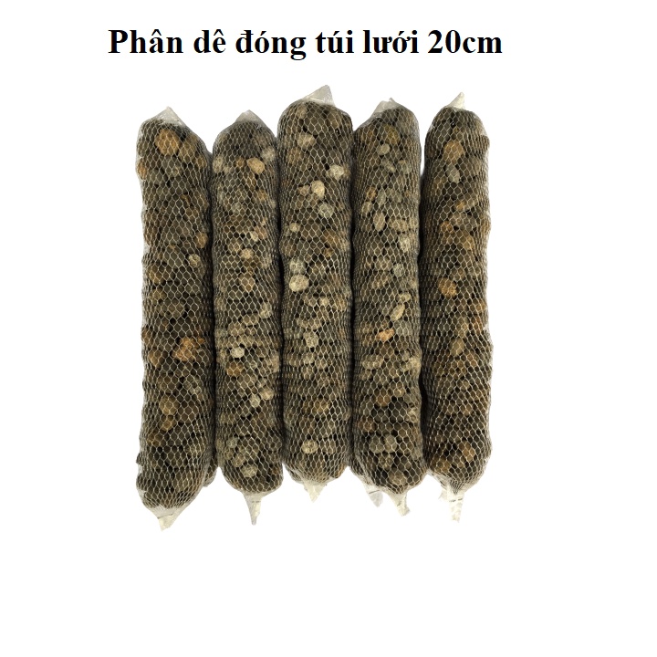 Phân dê đã phơi khô, đóng túi lưới 20cm, bịch 10 gói