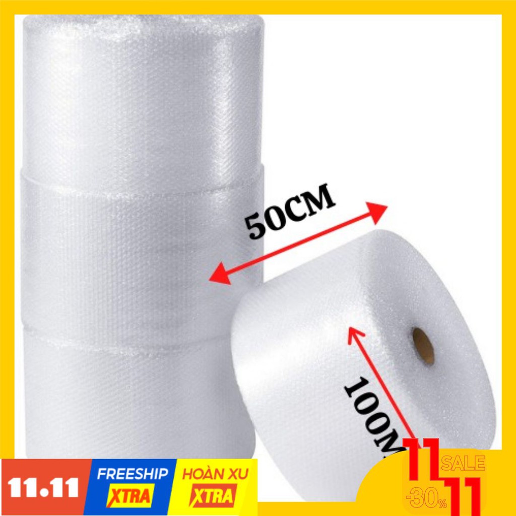 Xốp nổ KT 50cmx100m-FREESHIP- bóng khí, chống sốc, đóng gói hàng, xốp hơi-Hàng chuẩn loại 1