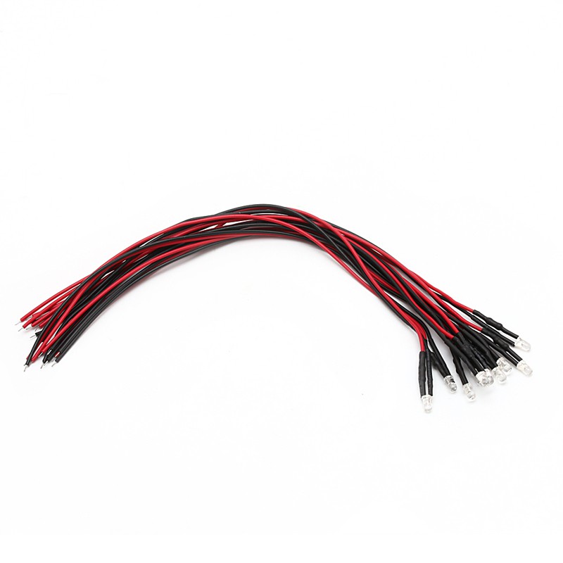 Set 10 sợi đi ốt đèn LED DC 12V 18cm 3mm Pre