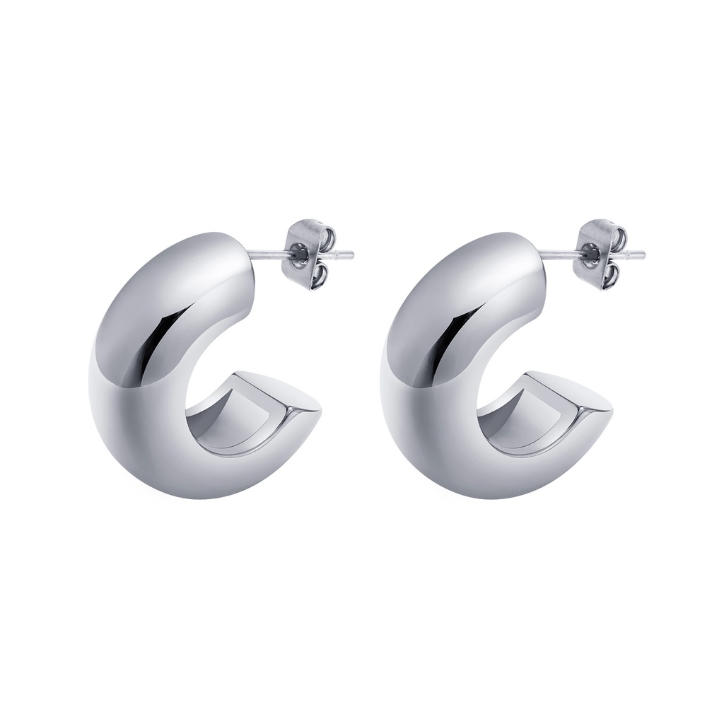 Vnox Khuyên Tai Dáng Dài Hình Chữ C Màu Vàng Bóng Cao Không Gây Dị Ứng Cho Nữ