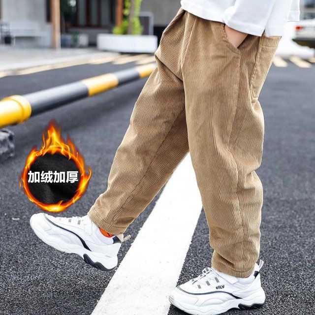 Quần Dài Vải Nhung Dày Dặn Phong Cách Mới 2022 Cho Bé Trai