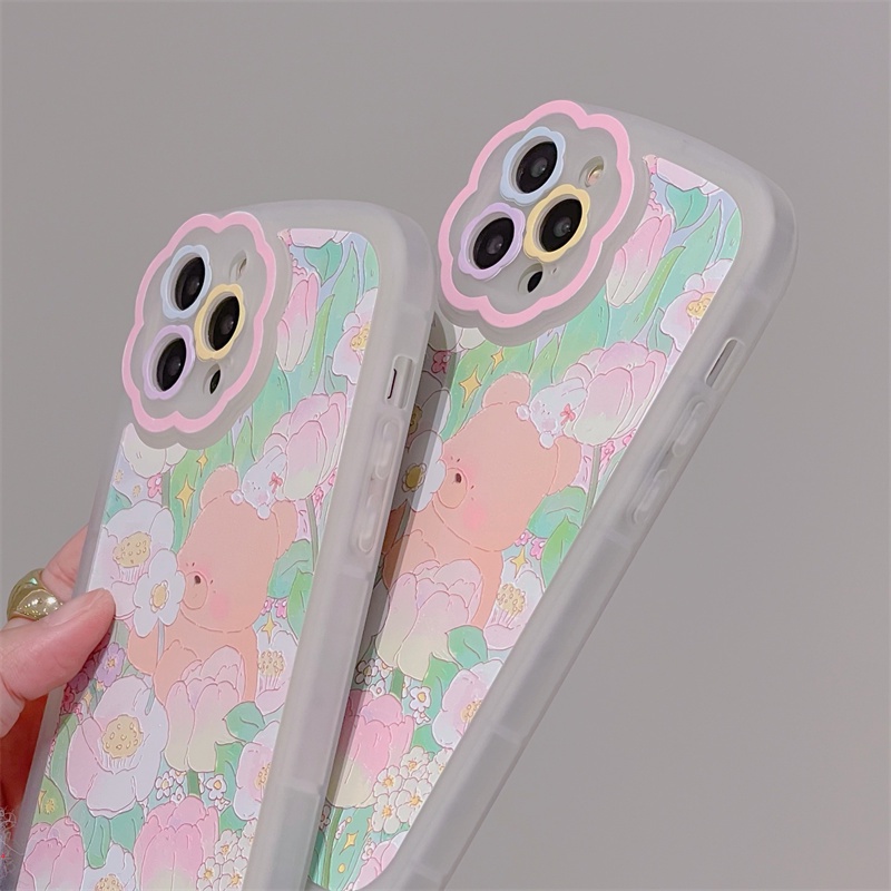 Hoạt Hình Ốp Điện Thoại Dẻo Họa Tiết Hoa Xinh Xắn Cho iphone 13 12 11 Pro Max X XR XS Max 7 8 Plus