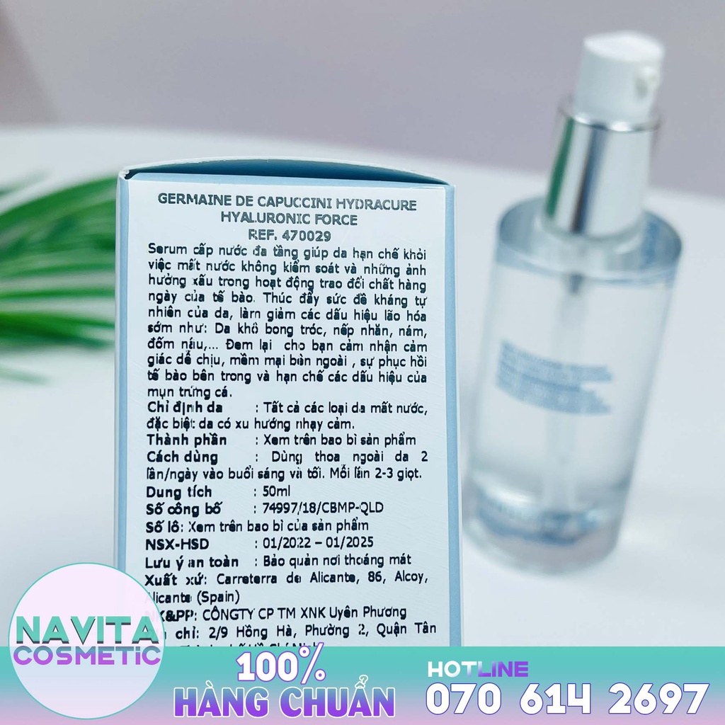 Tinh chất cấp nước Germaine De Capuccini Hydracure Hyaluronic Force 50ml