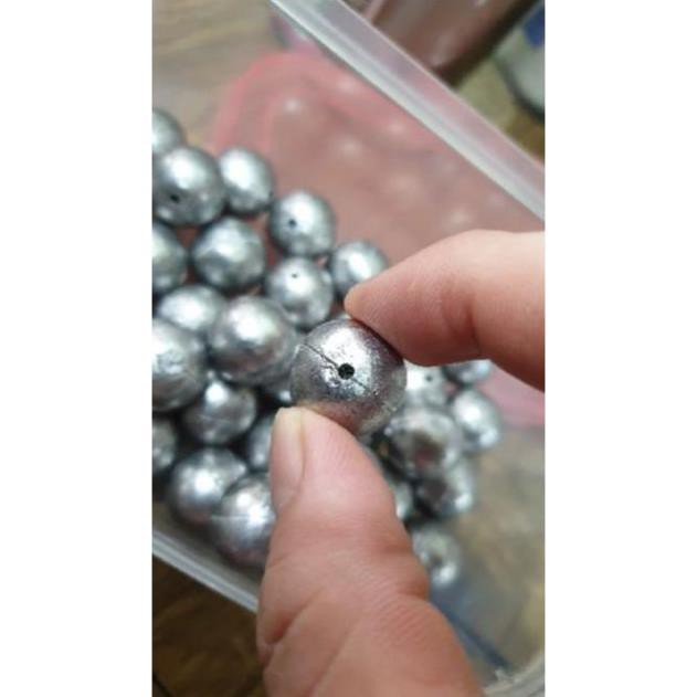Chì Câu Viên Bi Tròn Xuyên Tâm, chì nho  1g- 1.5g-4g->50gr